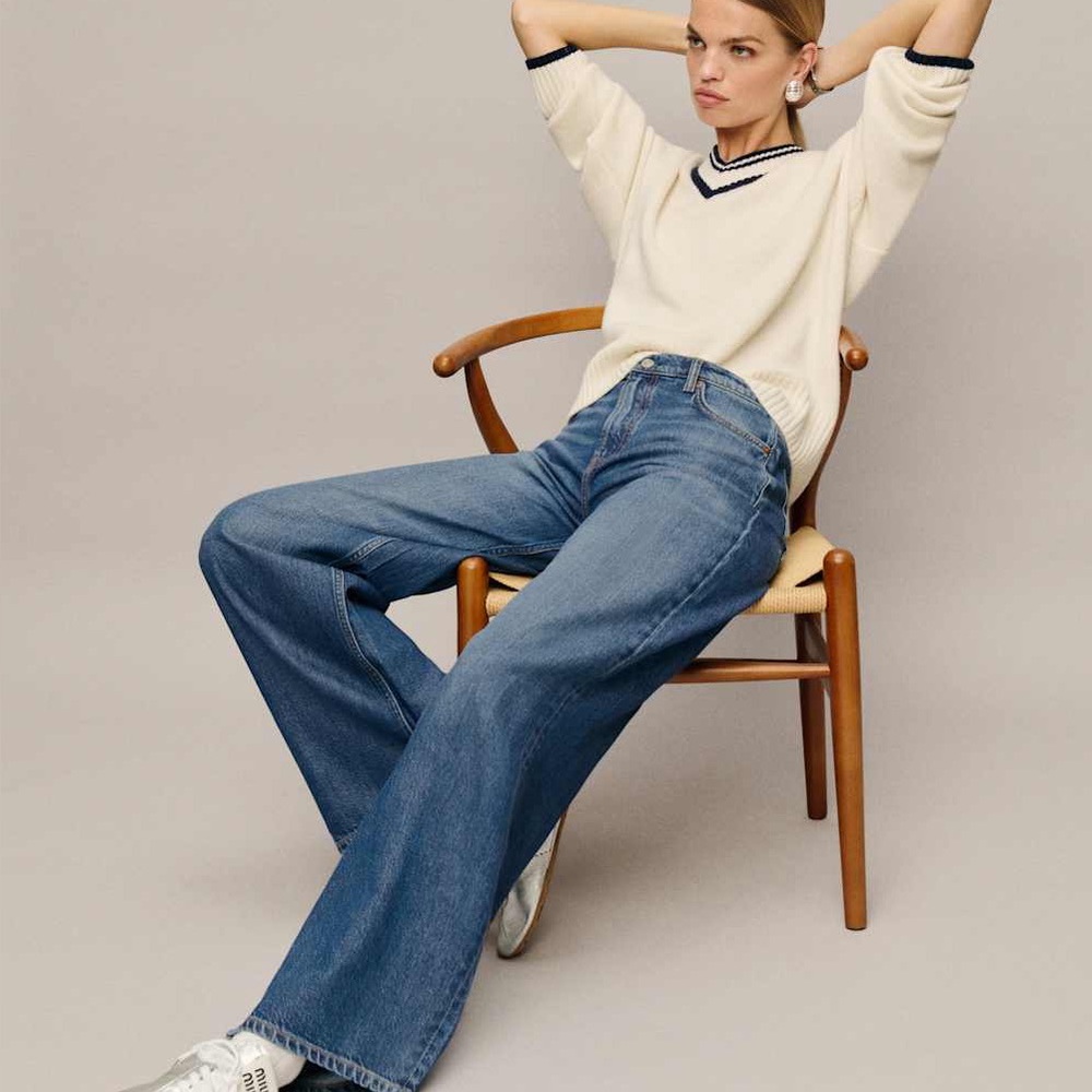 Reformation Rui Lived-in Wide Leg Baggy Jeans Blue - Size 27 new with tag.